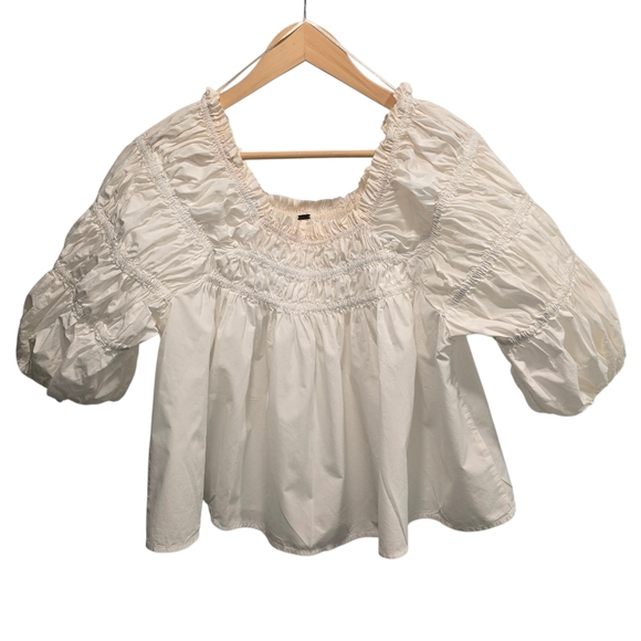 Free People Cece Poplin Top Size M - Picture 3 of 13